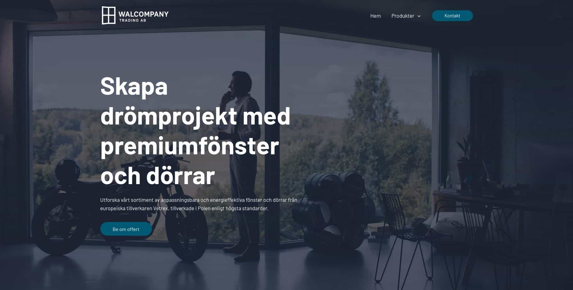 Walcompany – startsida designad och byggd av Monprez